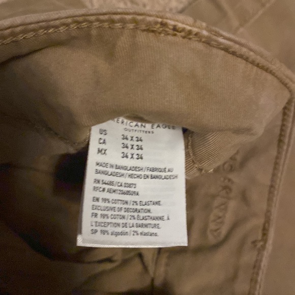 Athletic Skinny American Eagle Khaki Chinos 34 x 34 - Picture 2 of 4